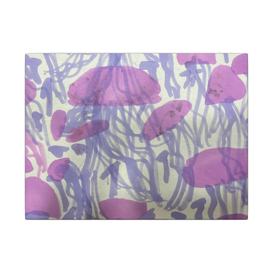 Purple Jellyfish Matte Canvas Wall Art — Stretched Ocean Print