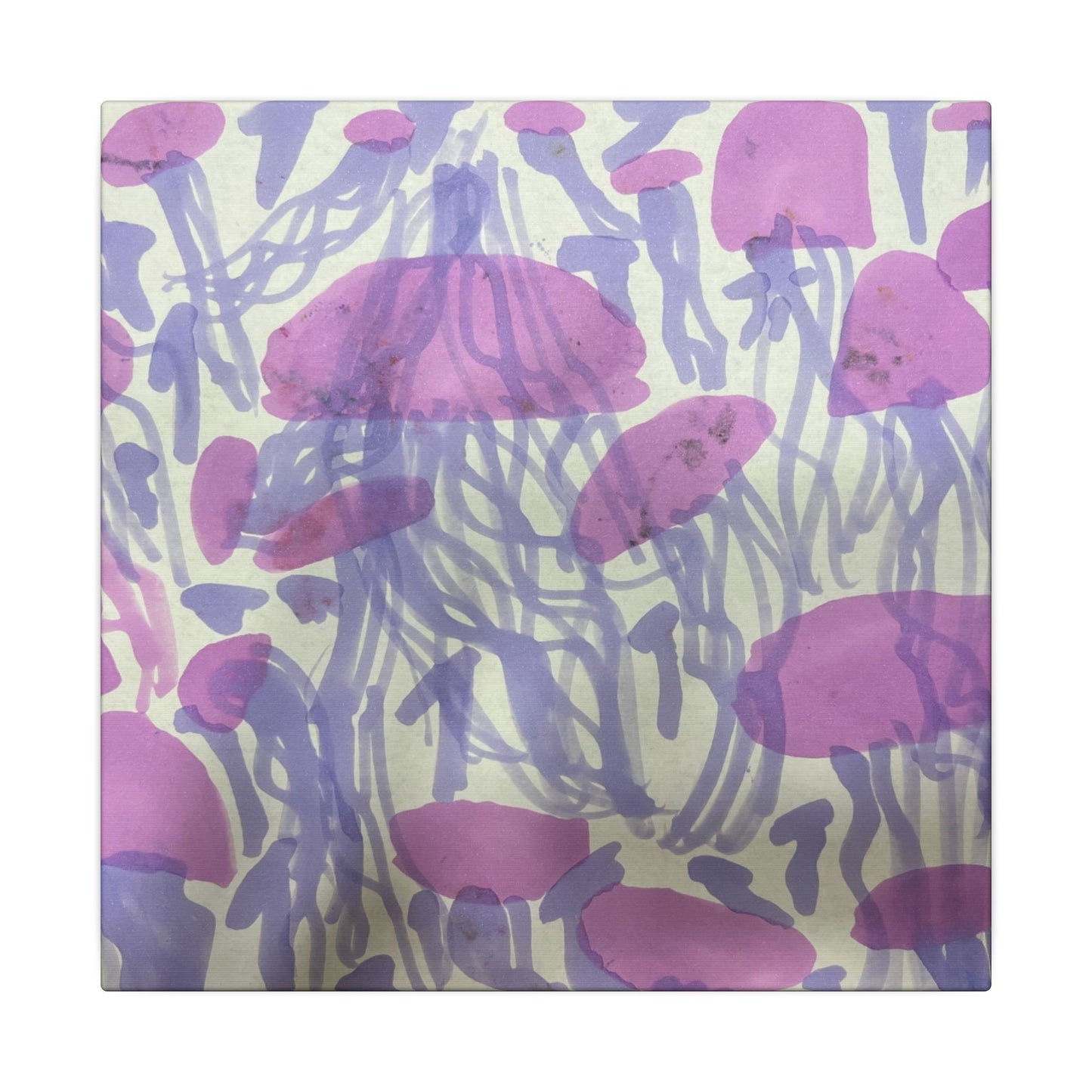 Purple Jellyfish Matte Canvas Wall Art — Stretched Ocean Print
